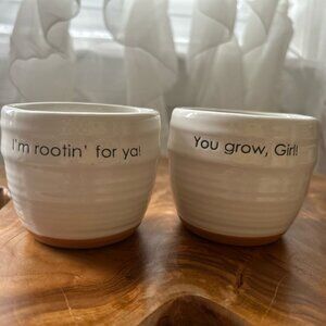 Set of Motivational Mini Planters – “You grow, Girl!” & “I’m rootin’ for ya"